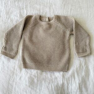 H&M Taupe Knit Crewneck Sweater - 100% Cotton